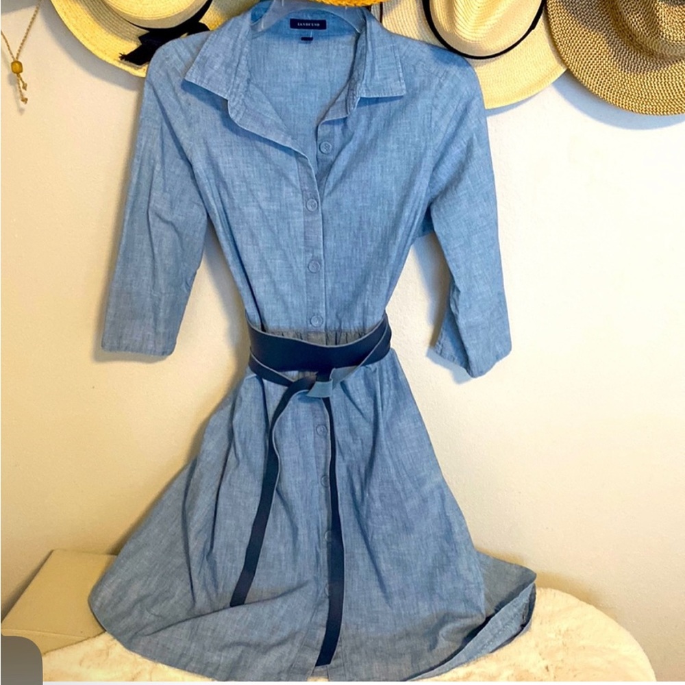 Lands End Blue denim dress